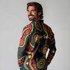 Panthers NAIDOC Week 2026 Personalised Long Sleeve Polo Shirt 50 Years of Deadly Aboriginal Art Black