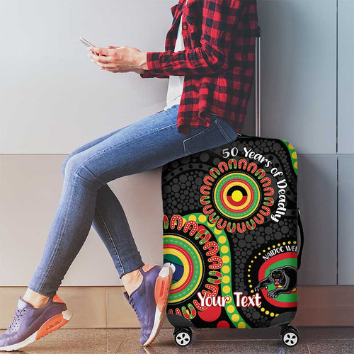 Panthers NAIDOC Week 2026 Personalised Luggage Cover 50 Years of Deadly Aboriginal Art Black