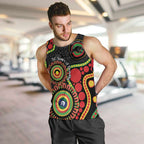 Panthers NAIDOC Week 2026 Personalised Men Tank Top 50 Years of Deadly Aboriginal Art Black