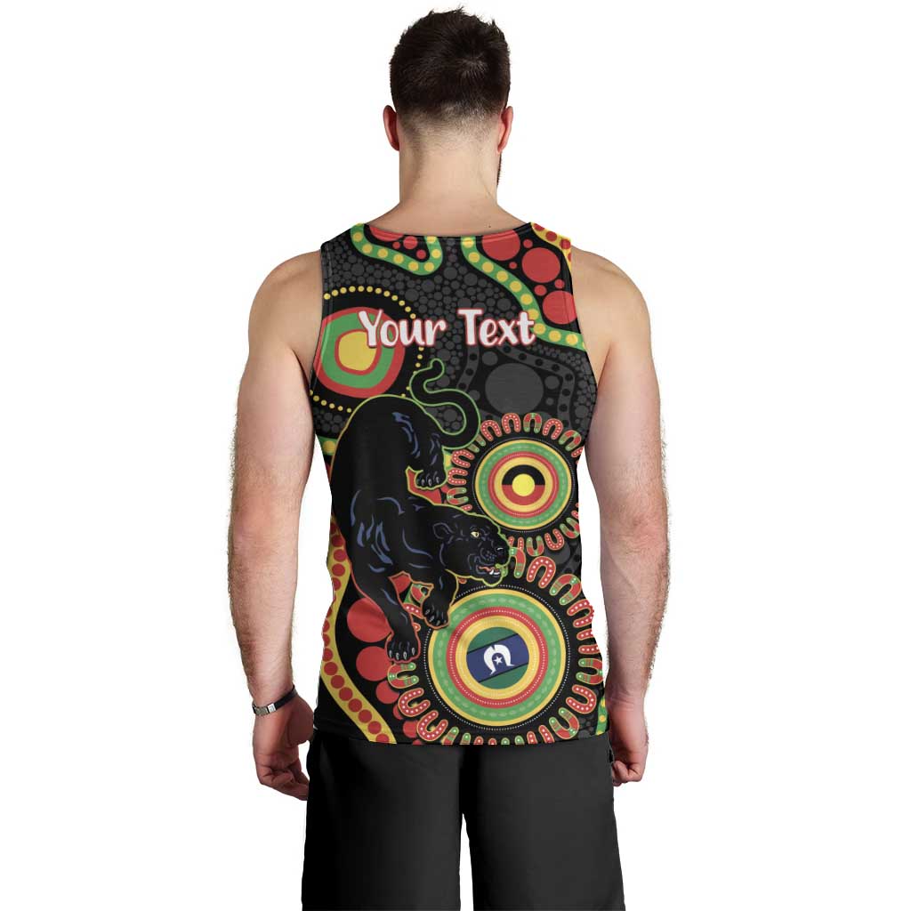 Panthers NAIDOC Week 2026 Personalised Men Tank Top 50 Years of Deadly Aboriginal Art Black