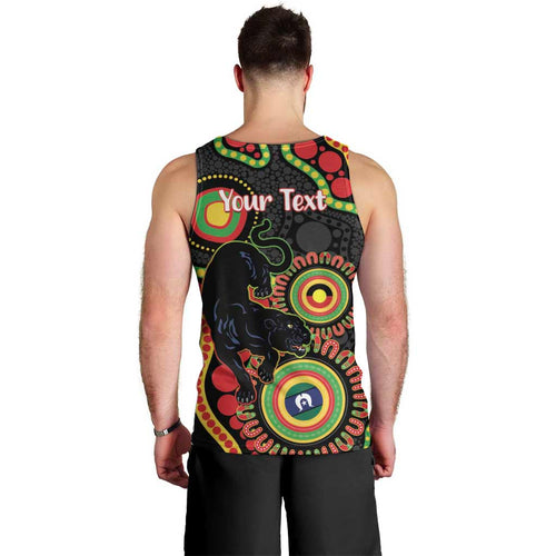 Panthers NAIDOC Week 2026 Personalised Men Tank Top 50 Years of Deadly Aboriginal Art Black