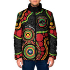Panthers NAIDOC Week 2026 Personalised Padded Jacket 50 Years of Deadly Aboriginal Art Black
