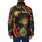 Panthers NAIDOC Week 2026 Personalised Padded Jacket 50 Years of Deadly Aboriginal Art Black