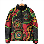 Panthers NAIDOC Week 2026 Personalised Padded Jacket 50 Years of Deadly Aboriginal Art Black