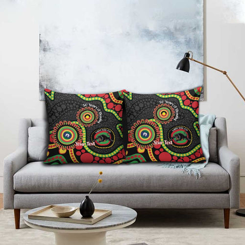 Panthers NAIDOC Week 2026 Personalised Pillow Cover 50 Years of Deadly Aboriginal Art Black