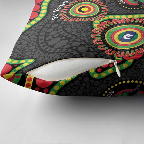 Panthers NAIDOC Week 2026 Personalised Pillow Cover 50 Years of Deadly Aboriginal Art Black