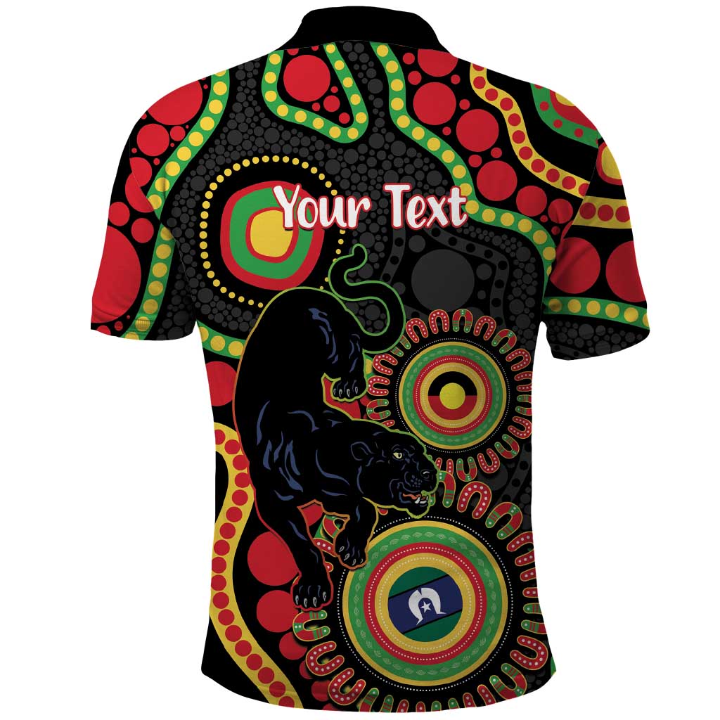 Panthers NAIDOC Week 2026 Personalised Polo Shirt 50 Years of Deadly Aboriginal Art Black