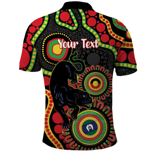 Panthers NAIDOC Week 2026 Personalised Polo Shirt 50 Years of Deadly Aboriginal Art Black