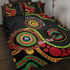 Panthers NAIDOC Week 2026 Personalised Quilt Bed Set 50 Years of Deadly Aboriginal Art Black