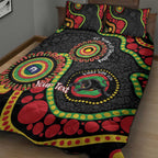 Panthers NAIDOC Week 2026 Personalised Quilt Bed Set 50 Years of Deadly Aboriginal Art Black