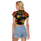 Panthers NAIDOC Week 2026 Personalised Raglan Cropped T Shirt 50 Years of Deadly Aboriginal Art Black