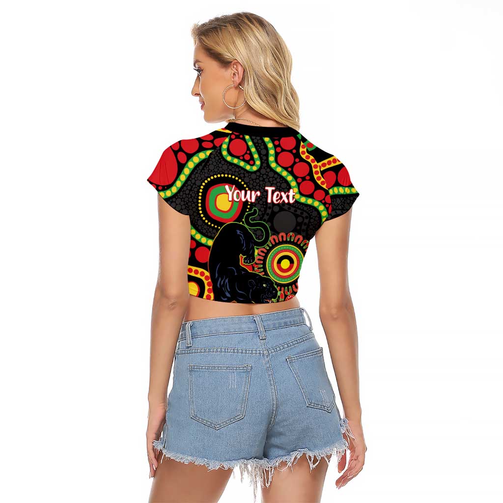 Panthers NAIDOC Week 2026 Personalised Raglan Cropped T Shirt 50 Years of Deadly Aboriginal Art Black