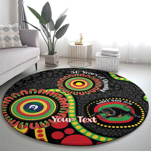 Panthers NAIDOC Week 2026 Personalised Round Carpet 50 Years of Deadly Aboriginal Art Black