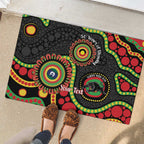 Panthers NAIDOC Week 2026 Personalised Rubber Doormat 50 Years of Deadly Aboriginal Art Black