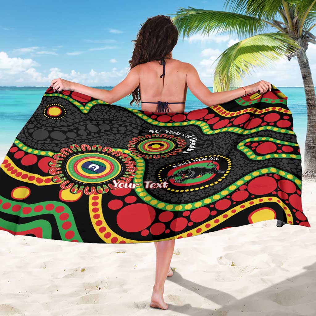 Panthers NAIDOC Week 2026 Personalised Sarong 50 Years of Deadly Aboriginal Art Black