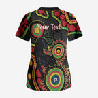 Panthers NAIDOC Week 2026 Personalised Scrub Top 50 Years of Deadly Aboriginal Art Black