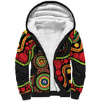 Panthers NAIDOC Week 2026 Personalised Sherpa Hoodie 50 Years of Deadly Aboriginal Art Black