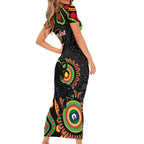 Panthers NAIDOC Week 2026 Personalised Short Sleeve Bodycon Dress 50 Years of Deadly Aboriginal Art Black