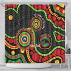Panthers NAIDOC Week 2026 Personalised Shower Curtain 50 Years of Deadly Aboriginal Art Black