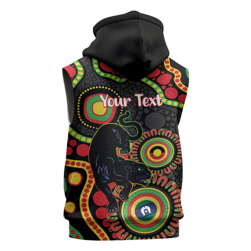 Panthers NAIDOC Week 2026 Personalised Sleeveless Hoodie 50 Years of Deadly Aboriginal Art Black