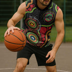 Panthers NAIDOC Week 2026 Personalised Sleeveless Hoodie 50 Years of Deadly Aboriginal Art Black