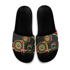 Panthers NAIDOC Week 2026 Personalised Slide Sandals 50 Years of Deadly Aboriginal Art Black