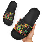 Panthers NAIDOC Week 2026 Personalised Slide Sandals 50 Years of Deadly Aboriginal Art Black