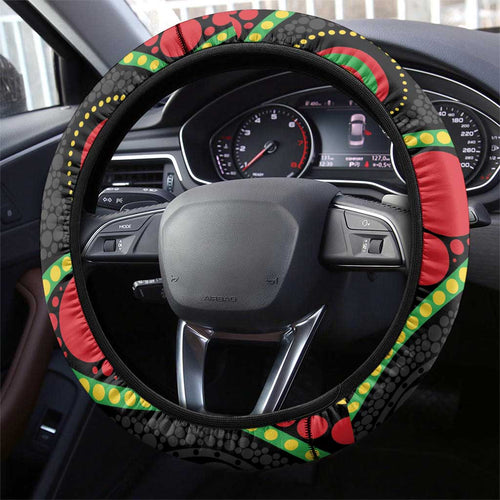 Panthers NAIDOC Week 2026 Steering Wheel Cover 50 Years of Deadly Aboriginal Art Black