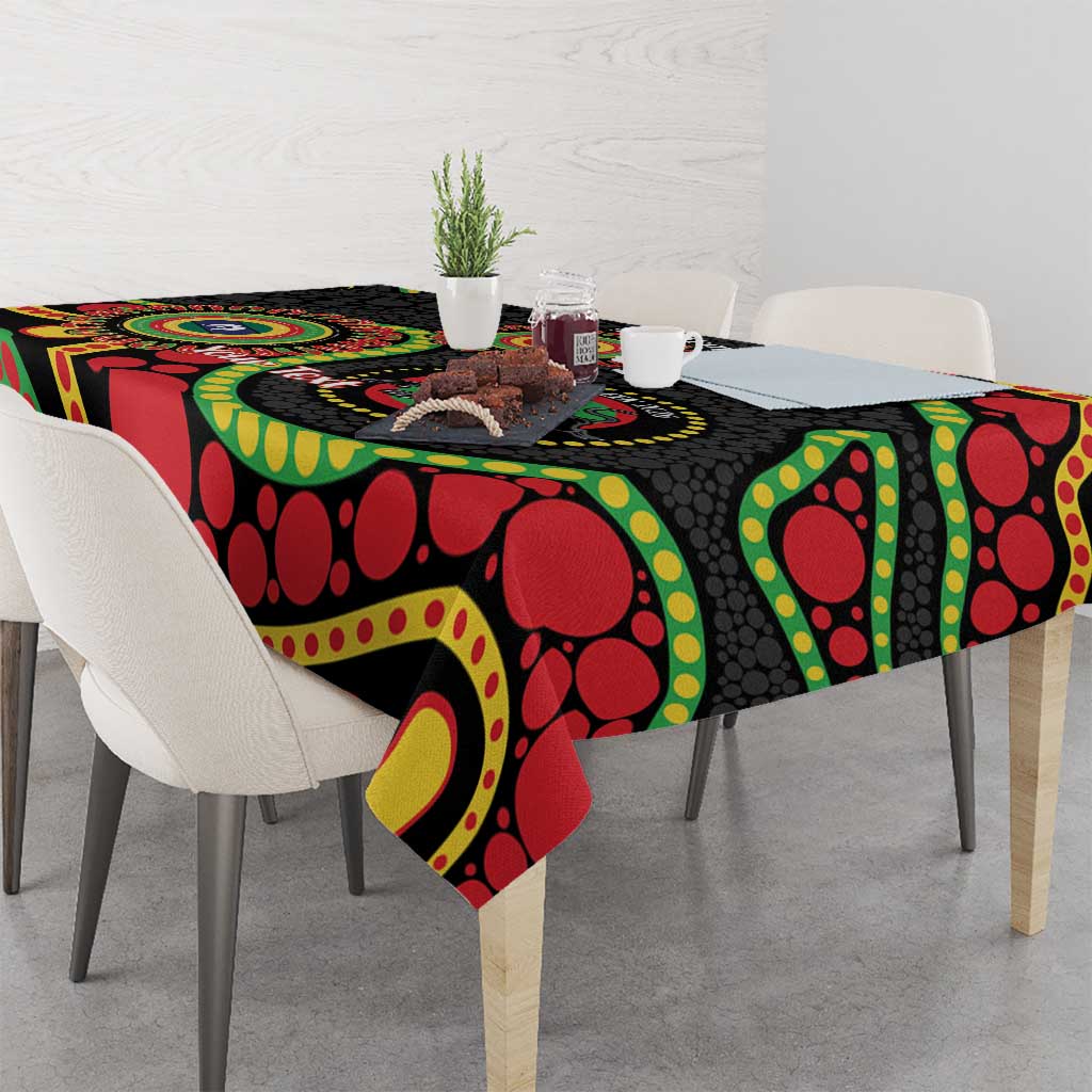 Panthers NAIDOC Week 2026 Personalised Tablecloth 50 Years of Deadly Aboriginal Art Black