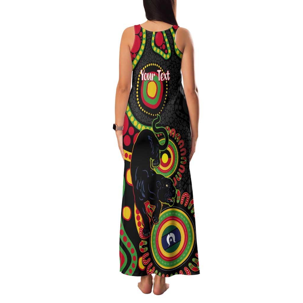 Panthers NAIDOC Week 2026 Personalised Tank Maxi Dress 50 Years of Deadly Aboriginal Art Black