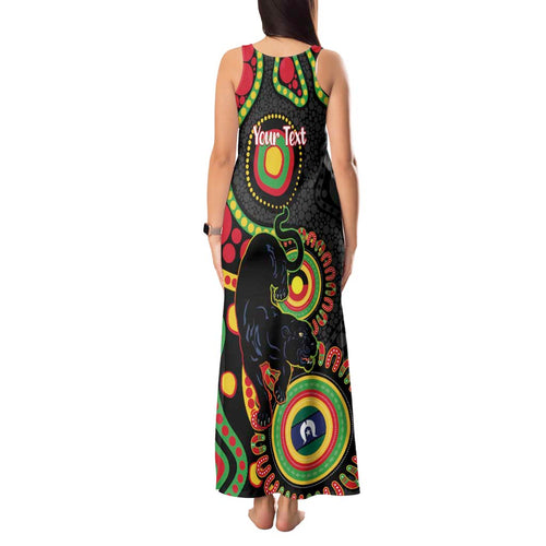 Panthers NAIDOC Week 2026 Personalised Tank Maxi Dress 50 Years of Deadly Aboriginal Art Black