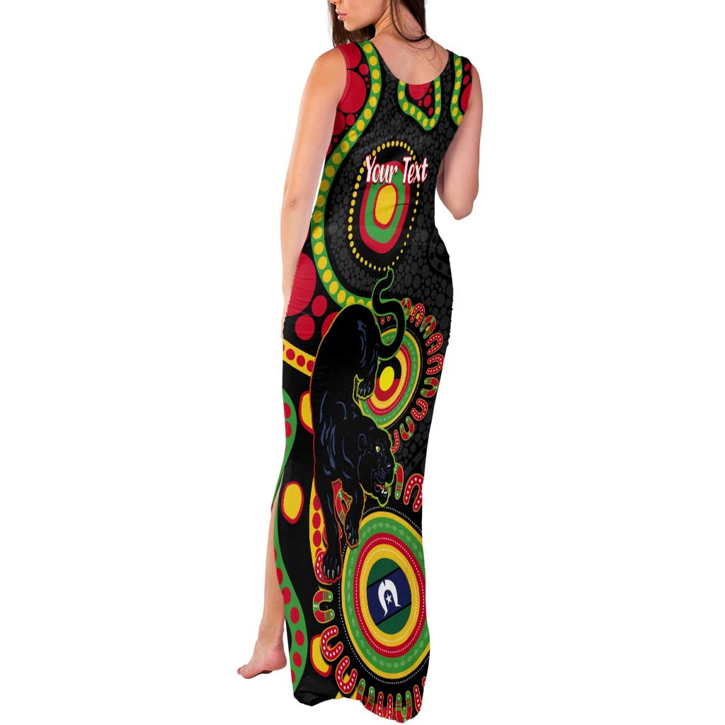 Panthers NAIDOC Week 2026 Personalised Tank Maxi Dress 50 Years of Deadly Aboriginal Art Black