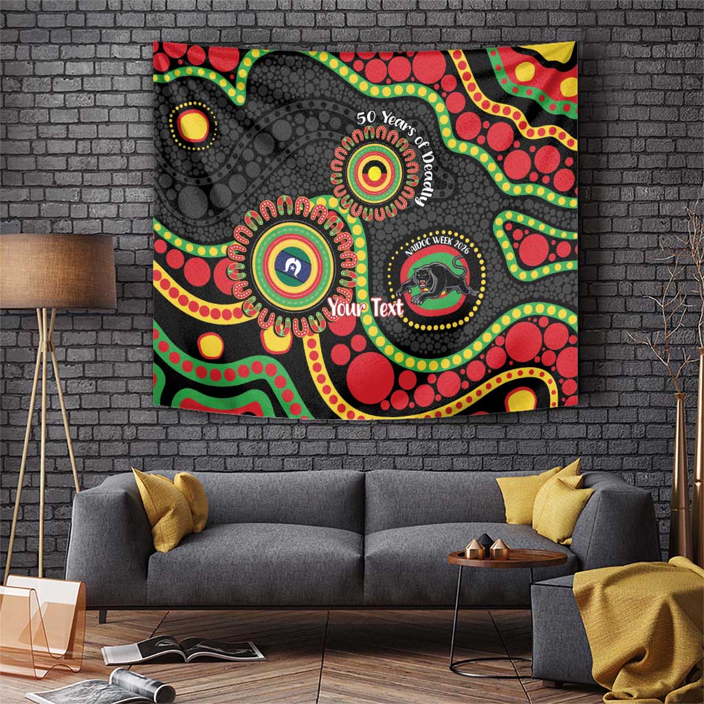 Panthers NAIDOC Week 2026 Personalised Tapestry 50 Years of Deadly Aboriginal Art Black