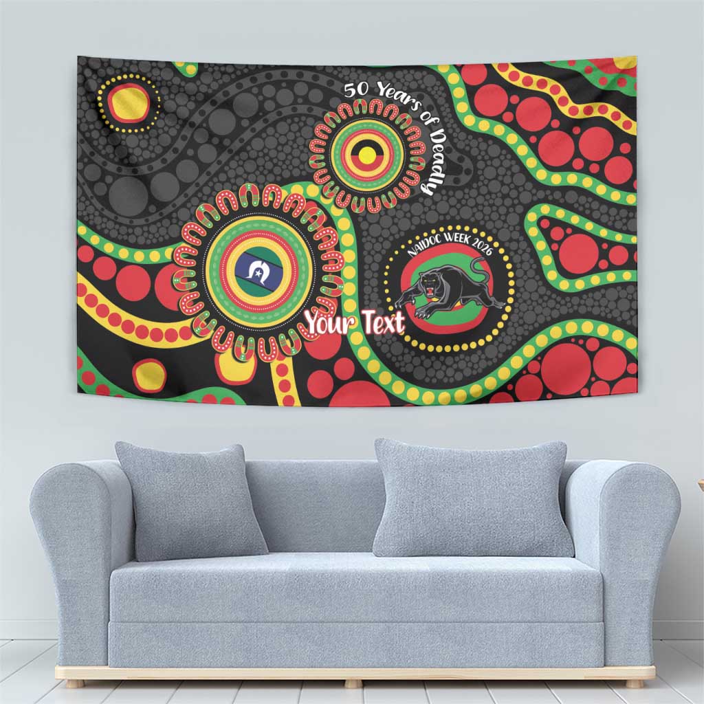Panthers NAIDOC Week 2026 Personalised Tapestry 50 Years of Deadly Aboriginal Art Black