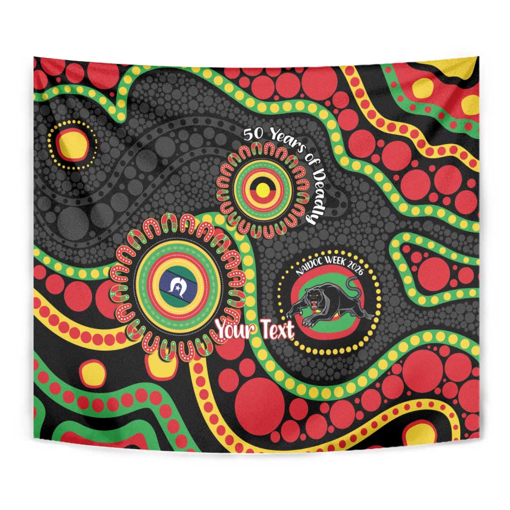 Panthers NAIDOC Week 2026 Personalised Tapestry 50 Years of Deadly Aboriginal Art Black