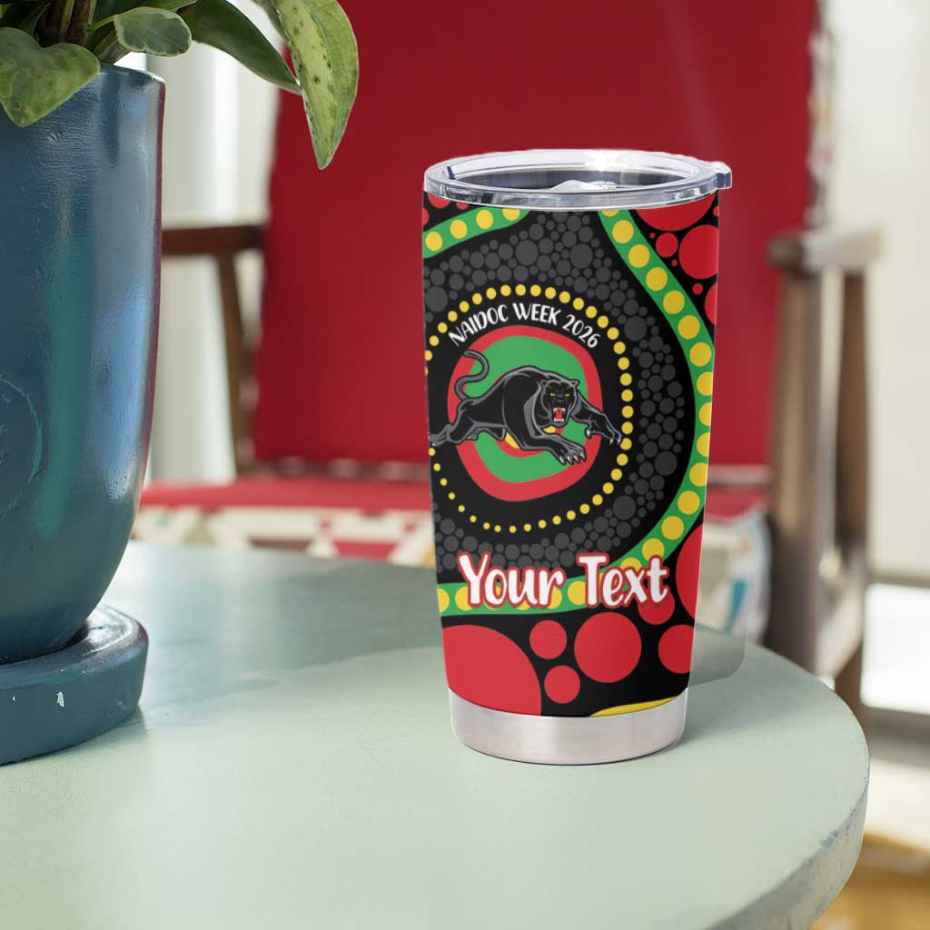 Panthers NAIDOC Week 2026 Personalised Tumbler Cup 50 Years of Deadly Aboriginal Art Black
