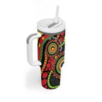 Panthers NAIDOC Week 2026 Personalised Tumbler With Handle 50 Years of Deadly Aboriginal Art Black