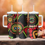 Panthers NAIDOC Week 2026 Personalised Tumbler With Handle 50 Years of Deadly Aboriginal Art Black