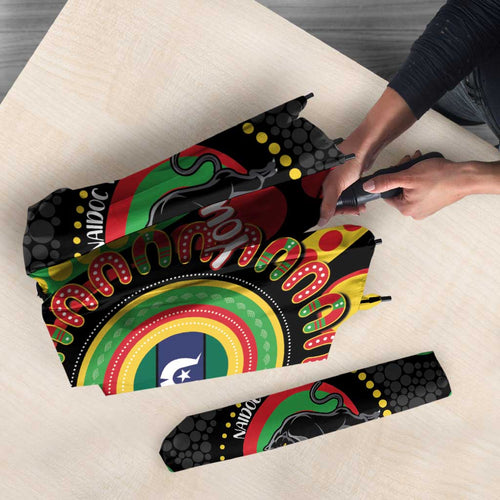 Panthers NAIDOC Week 2026 Personalised Umbrella 50 Years of Deadly Aboriginal Art Black