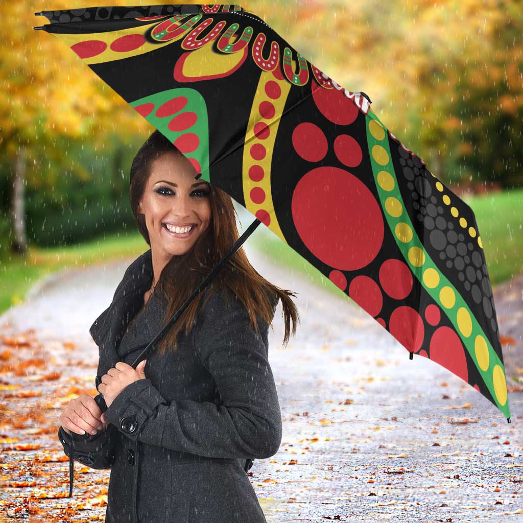 Panthers NAIDOC Week 2026 Personalised Umbrella 50 Years of Deadly Aboriginal Art Black
