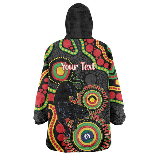 Panthers NAIDOC Week 2026 Personalised Wearable Blanket Hoodie 50 Years of Deadly Aboriginal Art Black
