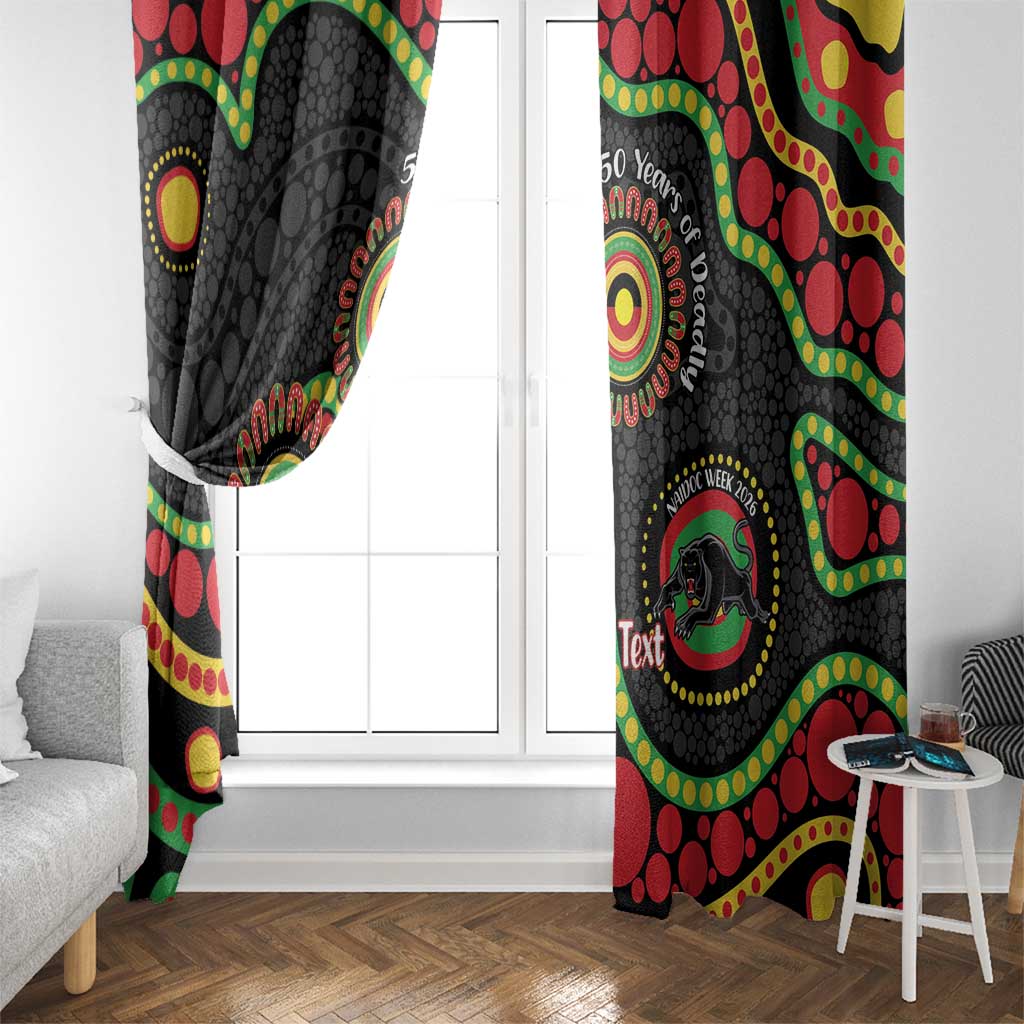 Panthers NAIDOC Week 2026 Personalised Window Curtain 50 Years of Deadly Aboriginal Art Black