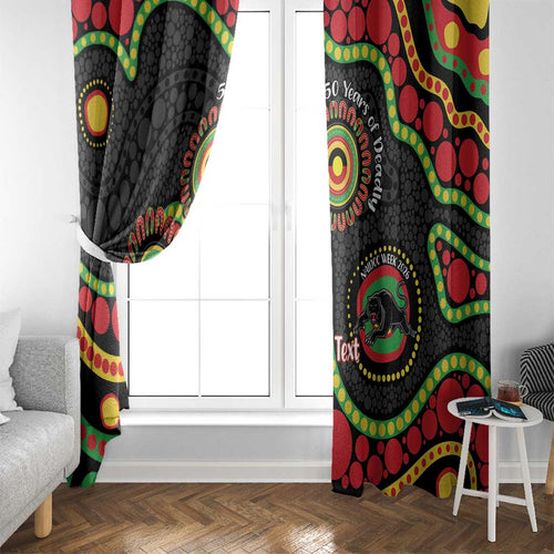 Panthers NAIDOC Week 2026 Personalised Window Curtain 50 Years of Deadly Aboriginal Art Black