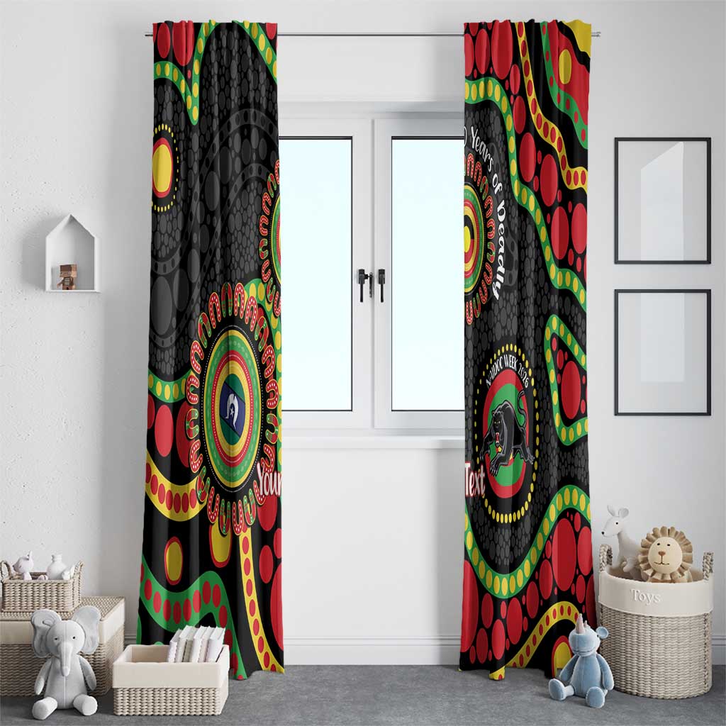 Panthers NAIDOC Week 2026 Personalised Window Curtain 50 Years of Deadly Aboriginal Art Black