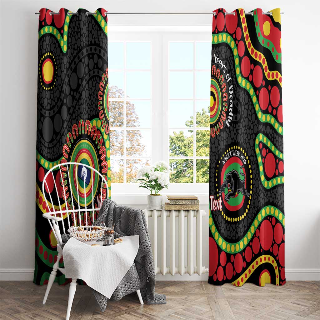 Panthers NAIDOC Week 2026 Personalised Window Curtain 50 Years of Deadly Aboriginal Art Black
