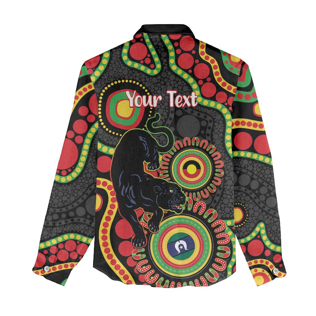 Panthers NAIDOC Week 2026 Personalised Women Casual Shirt 50 Years of Deadly Aboriginal Art Black