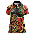 Panthers NAIDOC Week 2026 Personalised Women Polo Shirt 50 Years of Deadly Aboriginal Art Black