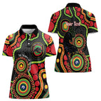 Panthers NAIDOC Week 2026 Personalised Women Polo Shirt 50 Years of Deadly Aboriginal Art Black