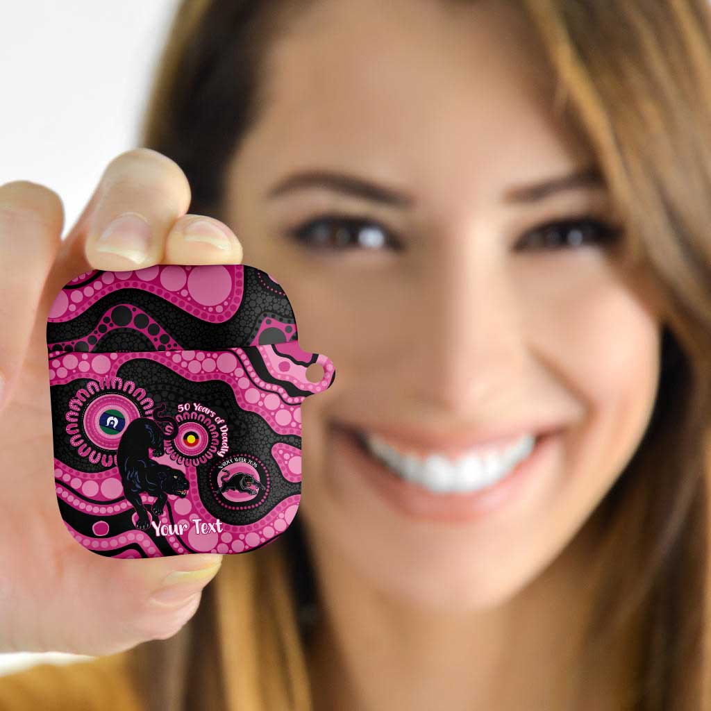 Panthers NAIDOC Week 2026 Personalised AirPods Case 50 Years of Deadly Aboriginal Art Pink