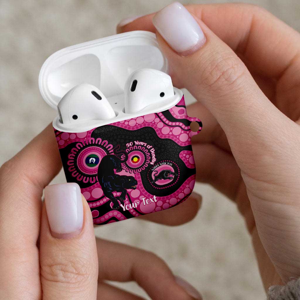 Panthers NAIDOC Week 2026 Personalised AirPods Case 50 Years of Deadly Aboriginal Art Pink